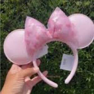 Pink Sequin Bow Mouse Ears Headband